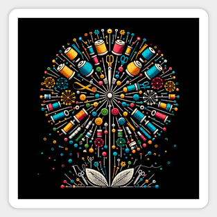 Sewing Dandelion Flower Quilting Using Magnet